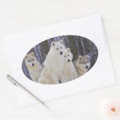 Sticker Ovale Wolf Family (Enveloppe)