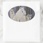 Sticker Ovale Wolf Family (Sac)