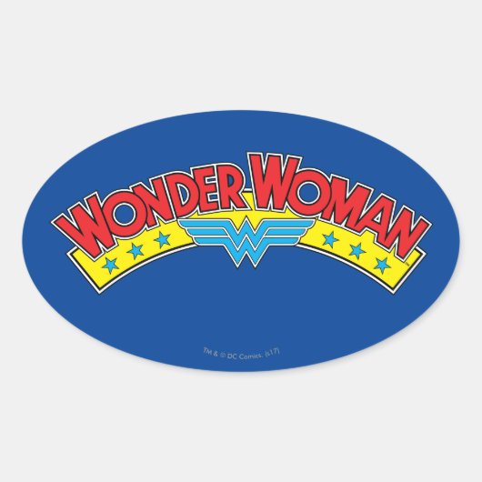 Sticker Ovale Wonder Woman 1987 - Logo de la bande dessinée (Devant)