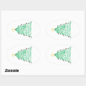 Sticker Ovale Words de Christmas (Feuille)
