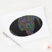Sticker Ovale world earth planet globe (Enveloppe)