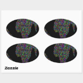 Sticker Ovale world earth planet globe (Feuille)