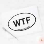 Sticker Ovale WTF Bienvenue En Floride (Enveloppe)