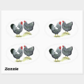 Sticker Ovale Wyandottes Paire en argent (Feuille)