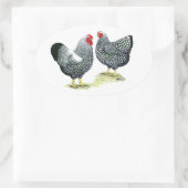 Sticker Ovale Wyandottes Paire en argent (Sac)