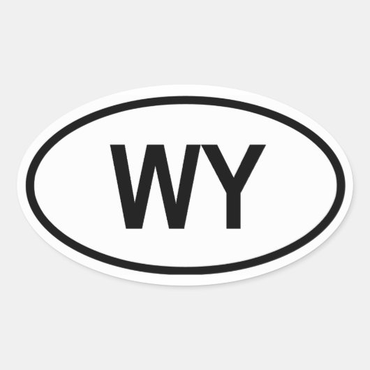 Sticker Ovale Wyoming "WY" (Devant)