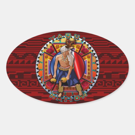 Sticker Ovale Yaqui Nation Deer Dancer (Devant)
