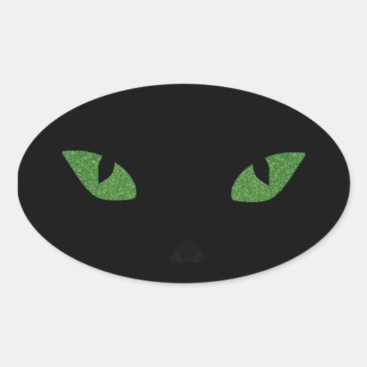 Sticker Ovale Yeux de chat parties scintillant (Devant)