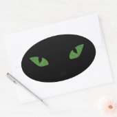 Sticker Ovale Yeux de chat parties scintillant (Enveloppe)