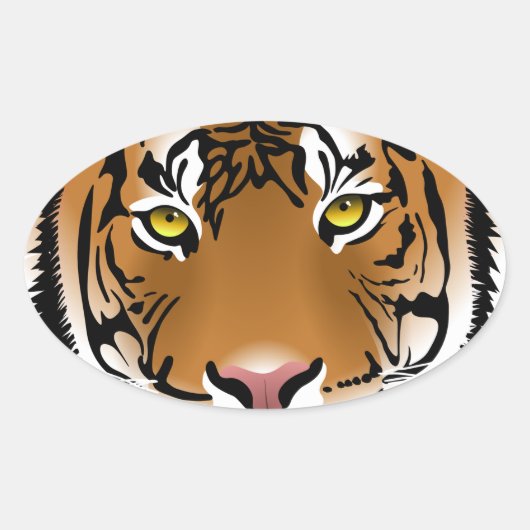 Sticker Ovale Yeux de tigre (Devant)