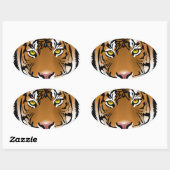 Sticker Ovale Yeux de tigre (Feuille)
