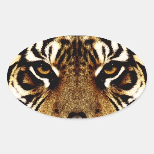 Sticker Ovale Yeux d'un tigre (Devant)