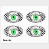 STICKER OVALE YEUX HYPNOTIQUE - HYPNOTISTE (Feuille)