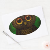 Sticker Ovale Yeux tristes de hibou (Enveloppe)