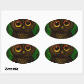 Sticker Ovale Yeux tristes de hibou (Feuille)
