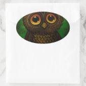 Sticker Ovale Yeux tristes de hibou (Sac)