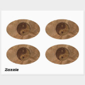 Sticker Ovale Yin Yang (Feuille)