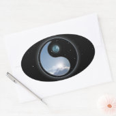 Sticker Ovale Yin Yang Moon Sun (Enveloppe)