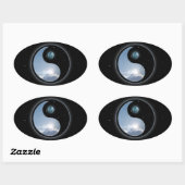 Sticker Ovale Yin Yang Moon Sun (Feuille)