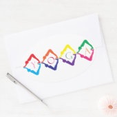 Sticker Ovale YOGA multicolore (Enveloppe)