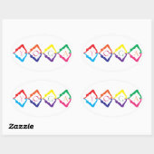 Sticker Ovale YOGA multicolore (Feuille)