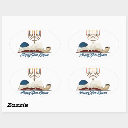 Sticker Ovale Yom Kippour  (Feuille)