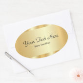Sticker Ovale Your Custom Text Elegant Script Template Gold (Enveloppe)