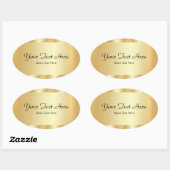 Sticker Ovale Your Custom Text Elegant Script Template Gold (Feuille)