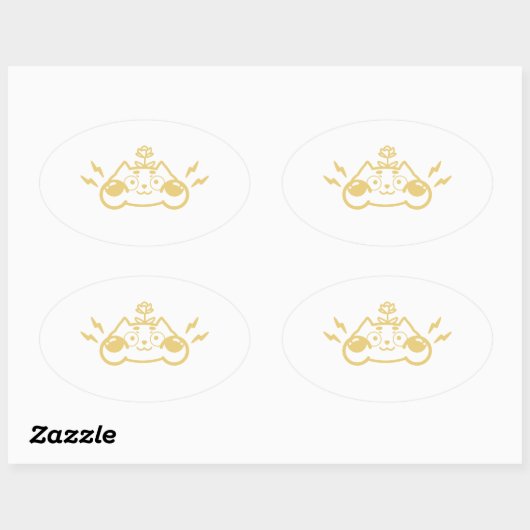 Sticker Ovale Zappy Chip the Cute Chipmunk (Feuille)