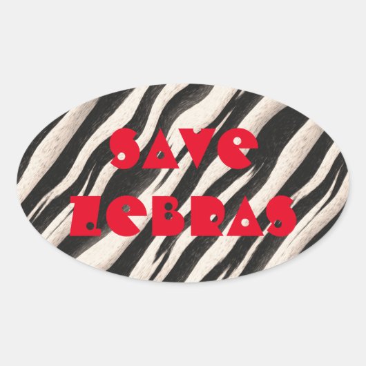 Sticker Ovale Zebra raye une texture transparente + vos idées (Devant)