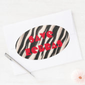 Sticker Ovale Zebra raye une texture transparente + vos idées (Enveloppe)