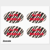 Sticker Ovale Zebra raye une texture transparente + vos idées (Feuille)