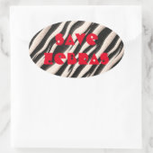 Sticker Ovale Zebra raye une texture transparente + vos idées (Sac)