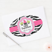 Sticker Ovale Zebra Stripes Cupcake Bakery (Enveloppe)