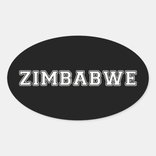 Sticker Ovale Zimbabwe (Devant)