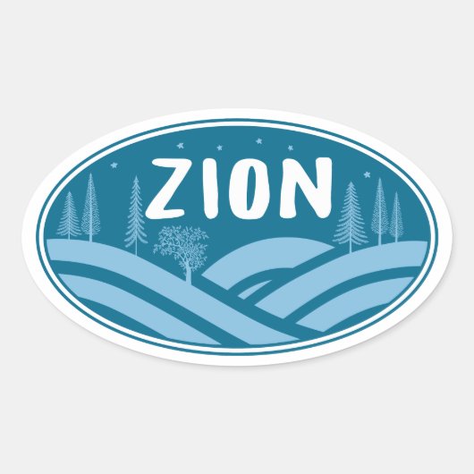Sticker Ovale Zion National Park Utah Outdoors (Devant)