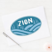 Sticker Ovale Zion National Park Utah Outdoors (Enveloppe)