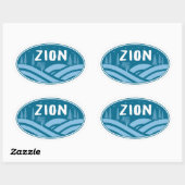 Sticker Ovale Zion National Park Utah Outdoors (Feuille)