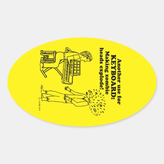 Sticker ovale Zombie Explode clavier (Devant)