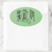 Sticker ovale Zombie Explode l'organe (Sac)