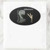 Sticker Ovale Zombie végétarien veut des grands ! (Sac)