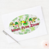 Sticker Ovale Zone sans viande (Enveloppe)