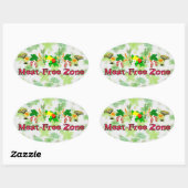 Sticker Ovale Zone sans viande (Feuille)