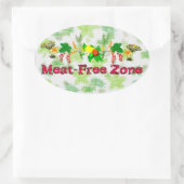 Sticker Ovale Zone sans viande (Sac)