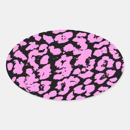 Sticker Ovale Zones animales roses (Devant)