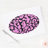 Sticker Ovale Zones animales roses (Enveloppe)