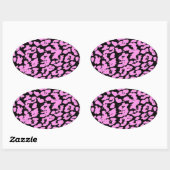 Sticker Ovale Zones animales roses (Feuille)