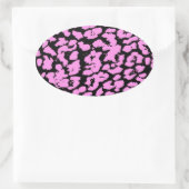 Sticker Ovale Zones animales roses (Sac)