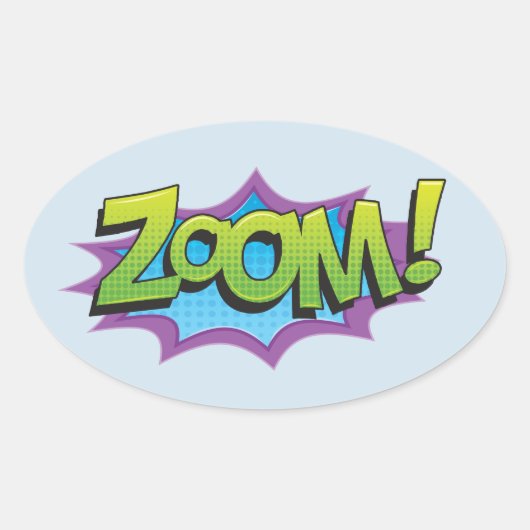 Sticker Ovale Zoom de bande dessinée ! (Devant)