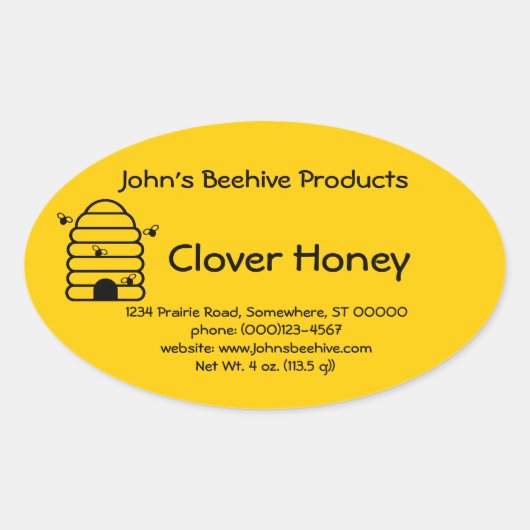 Sticker (ovl) - Honey Business - Skep (Voorkant)